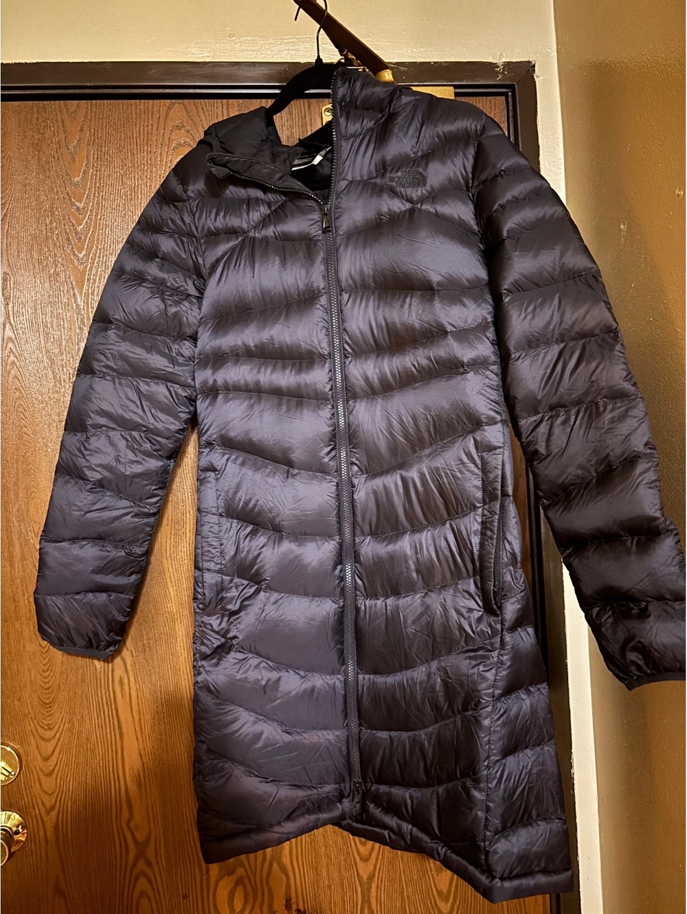 The North Face Long Black Down Puffer Coat- Size Large